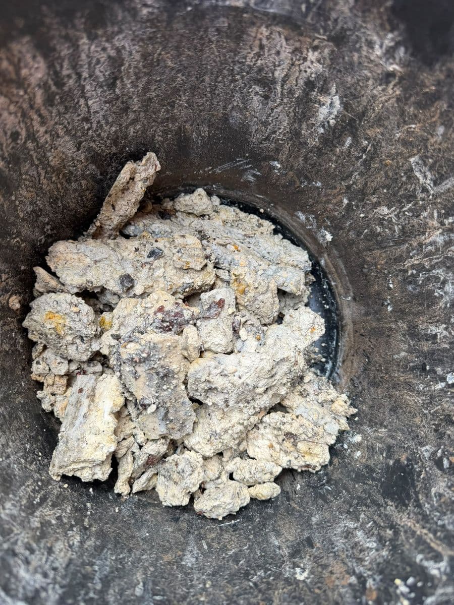 Fat build-up dug out of a blocked drain
