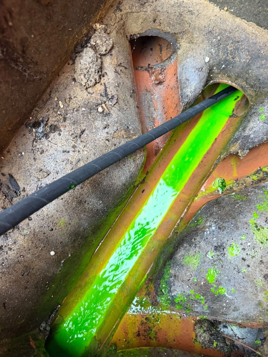 Jetting hose working in a clean inspection chamber